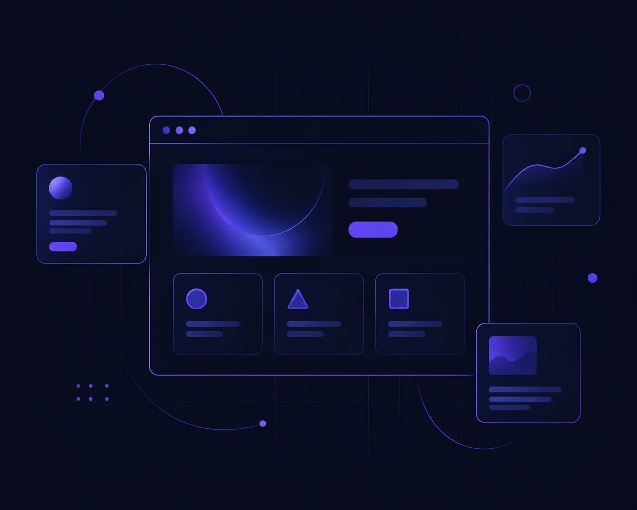 Illustration d'une interface de site internet moderne affichée sur écran